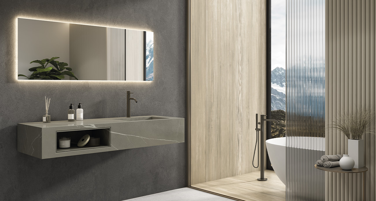 Inspiración para un baño de aires minimalistas.